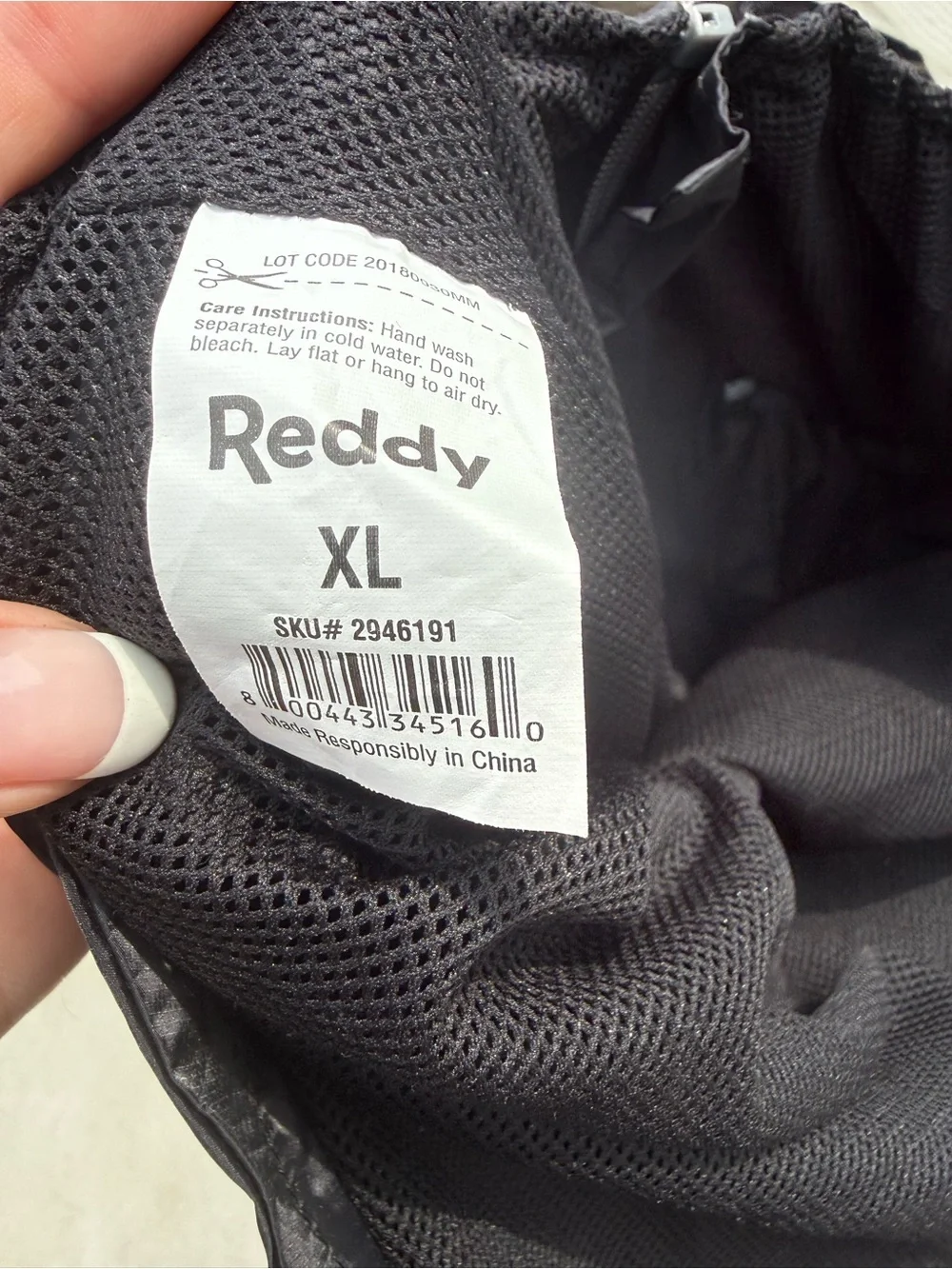Reddy Black Mesh-Lined Dog Rain Jacket